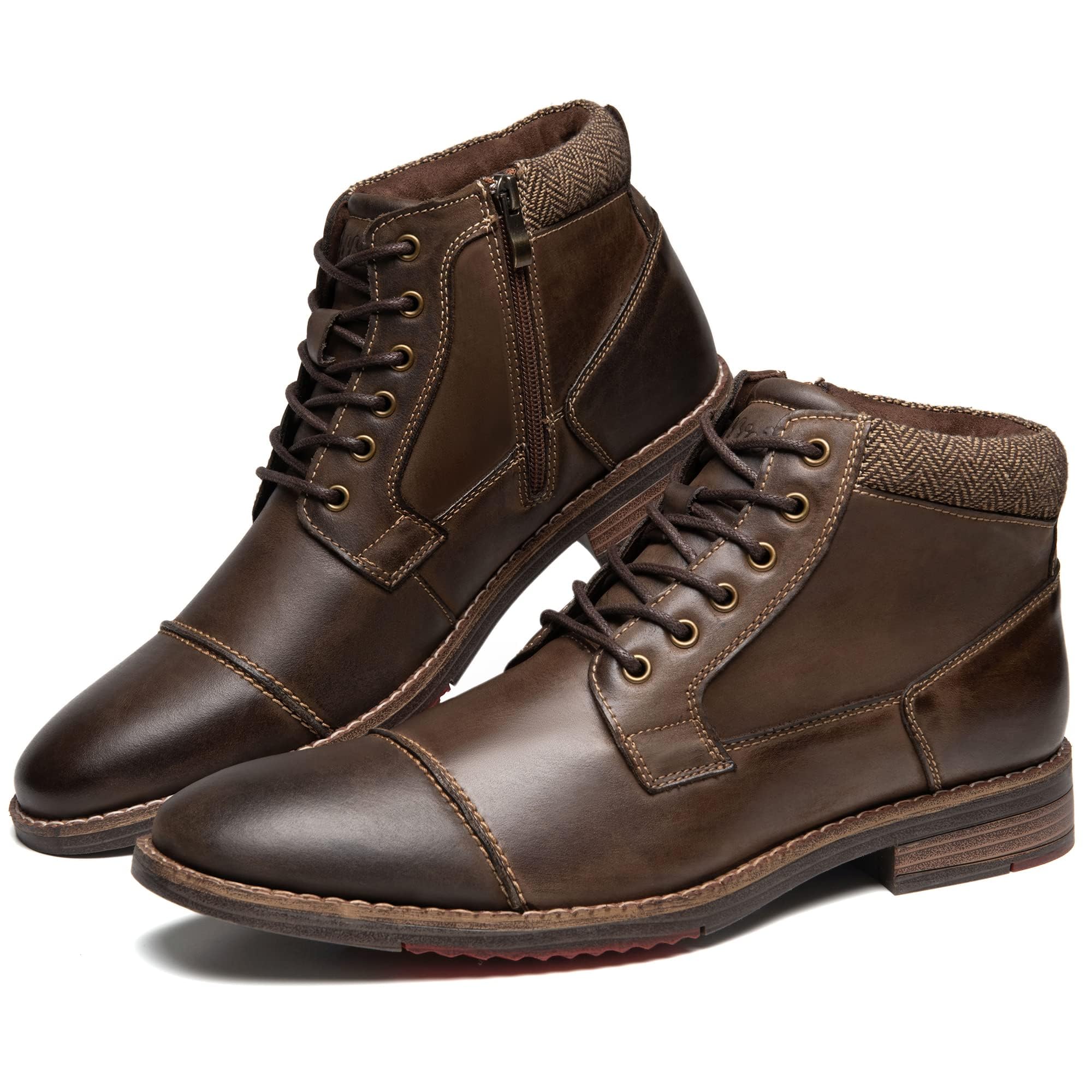 Arkbird Mens Dress Boots Genuine Leather Cap Toe Ankle Boots