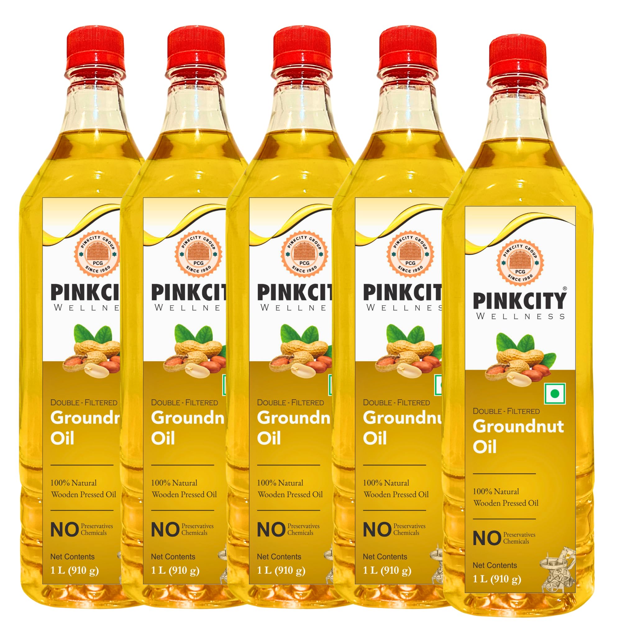 Pinkcity Wellness Wooden Cold Pressed Groundnut Oil | 5 Litre | 1 Littre x 5 | Peanut Oil (B0CQVBTRJJ) Amazon Price History, Amazon Price Tracker