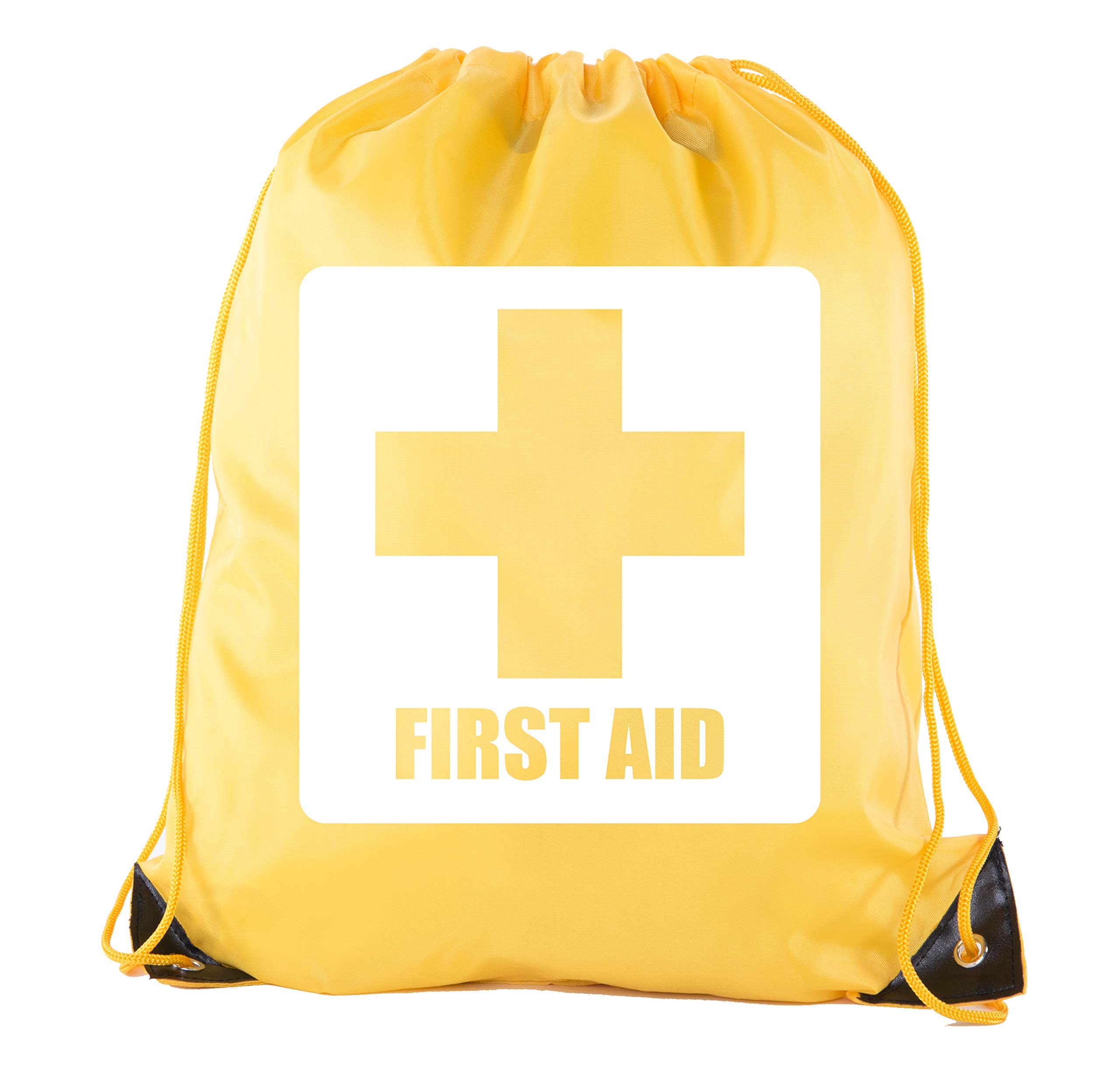 Mato &amp; Hash First Aid Backpack Drawstring Medical Bag for Emergencies or Epi Pen &amp; Medicine - Athletic Gold CA2500FirstAid S4