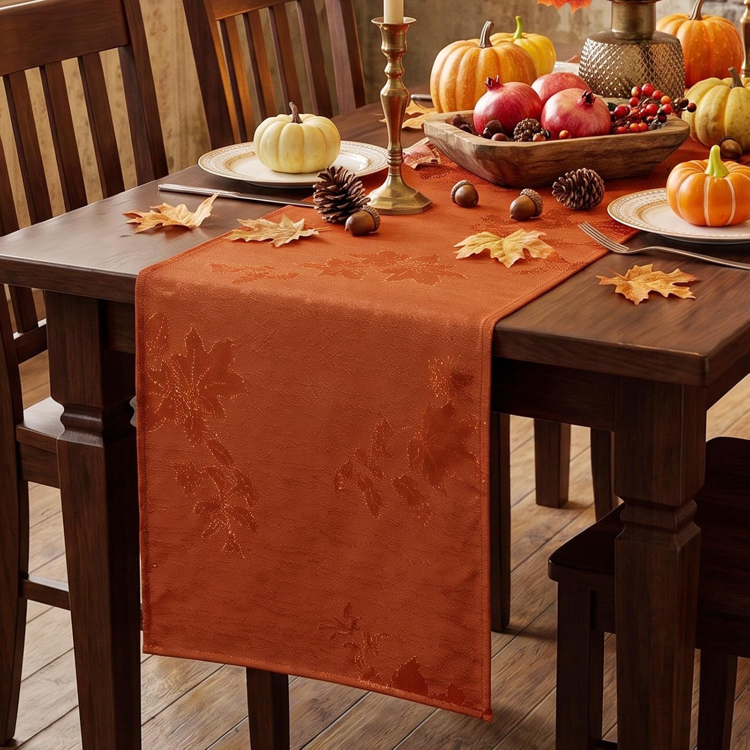 IVAPUPU Jacquard Satin Table Runner - 72x13 Inches