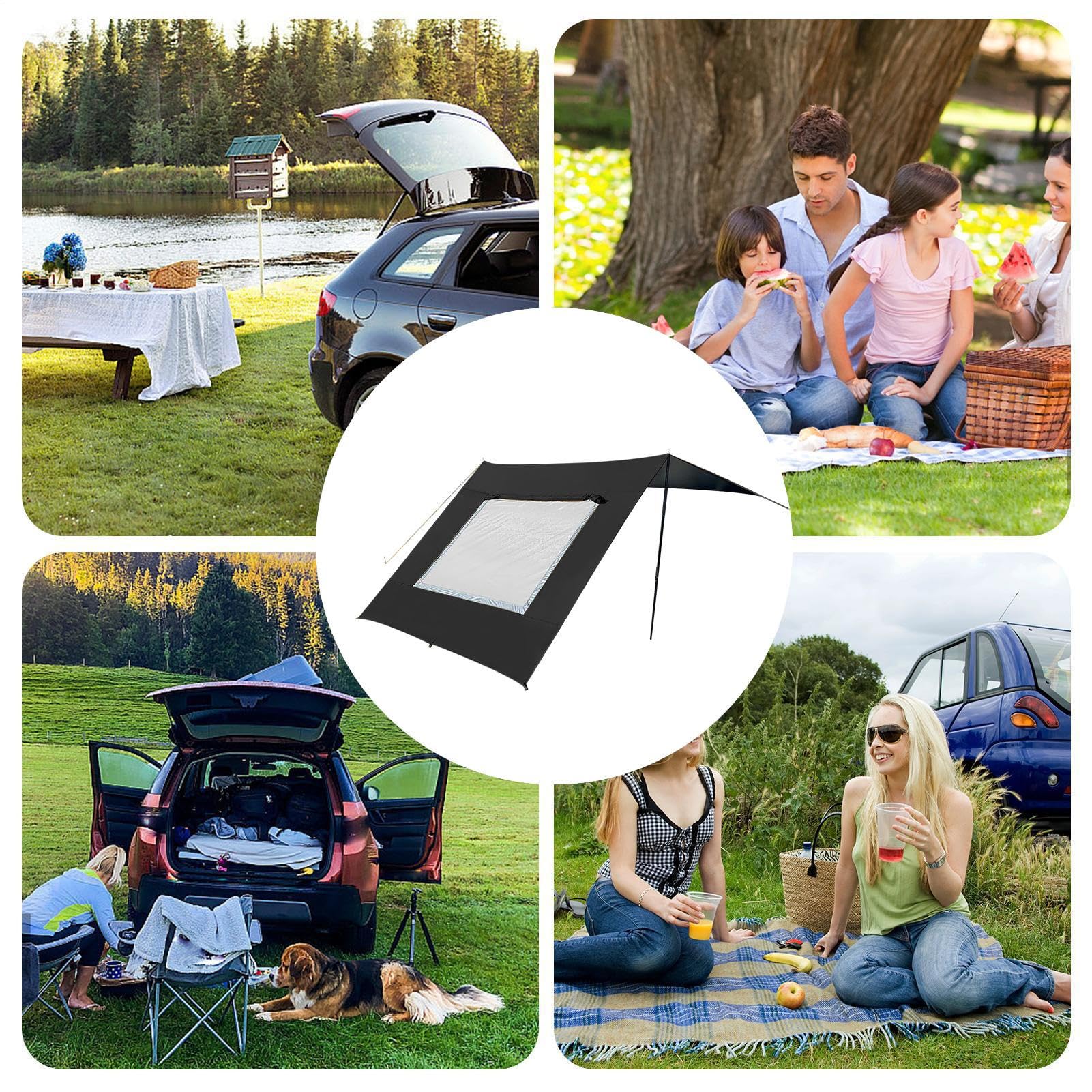 Toldo para SUV, toldo portátil resistente – Tienda de campaña para furgonetas puerta trasera – para vehículos, camiones, caravanas, exteriores, excursiones, picnics, playa, jardín