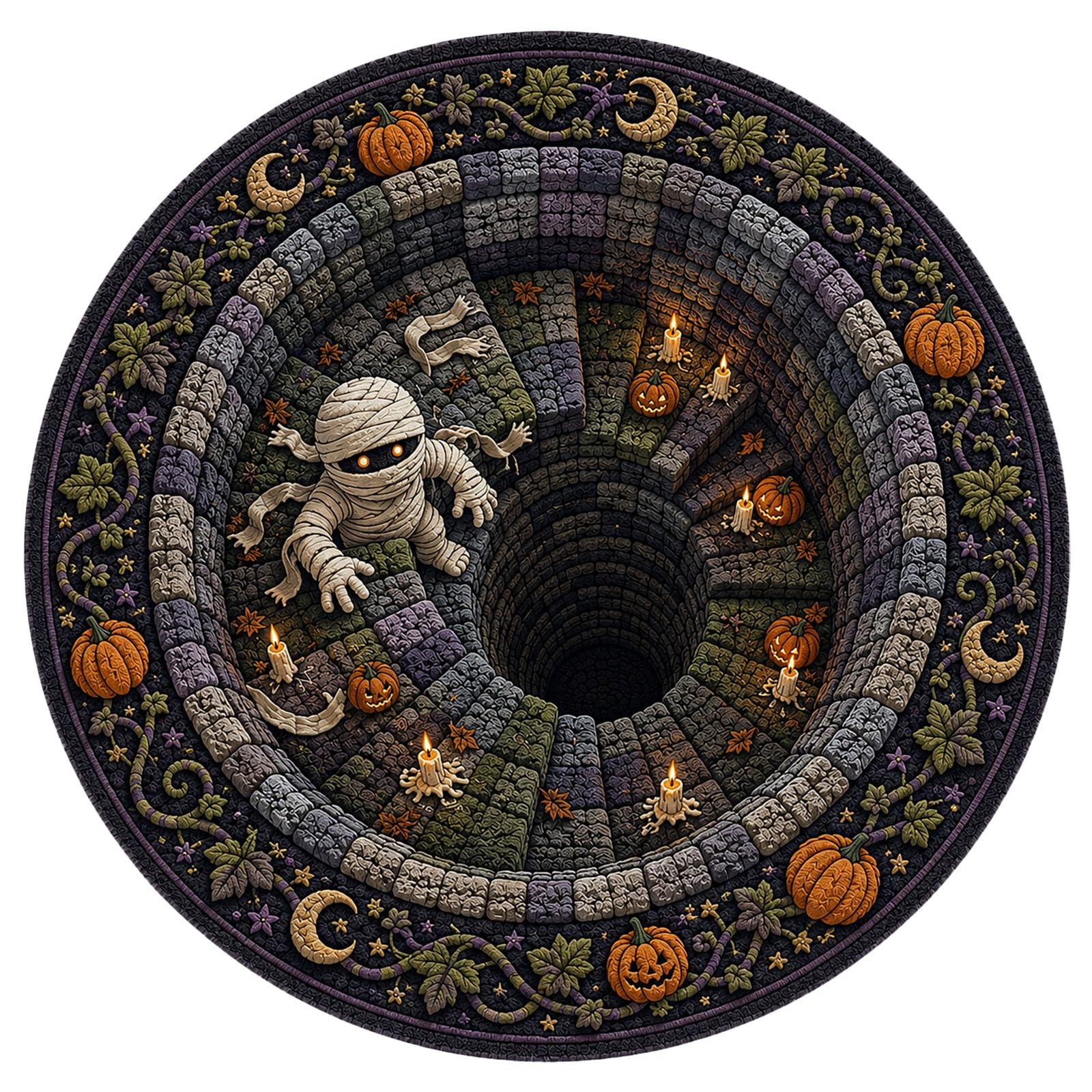 Halloween Decorations Halloween Door Mat 3D Optical Illusion Rug Spooky Front Door Decor Rectangle Round Pattern Carpet Non Slip Indoor Area Rug for Living Room Bedroom Outdoor Party Decor