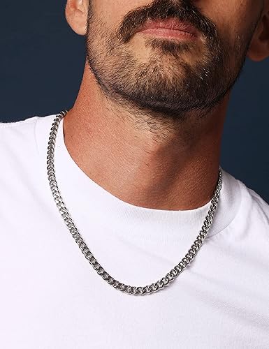 Miniatura 5 de Waitsoul 925 Sterling Silver Cuban Chain Lobster Clasp 7810mm SilverGold Over Cuban Link Curb Chain Necklace for Men Women Diamond Cut 16-30 Inches