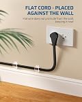 DEWENWILS 3FT 360° Rotating Flat Plug Extension Cord/Wire, 16AWG Multi 3 Outlet Extension Cord, 3 Prong Grounded Wire for Small Appliances, Christmas, 2 Pack, Black