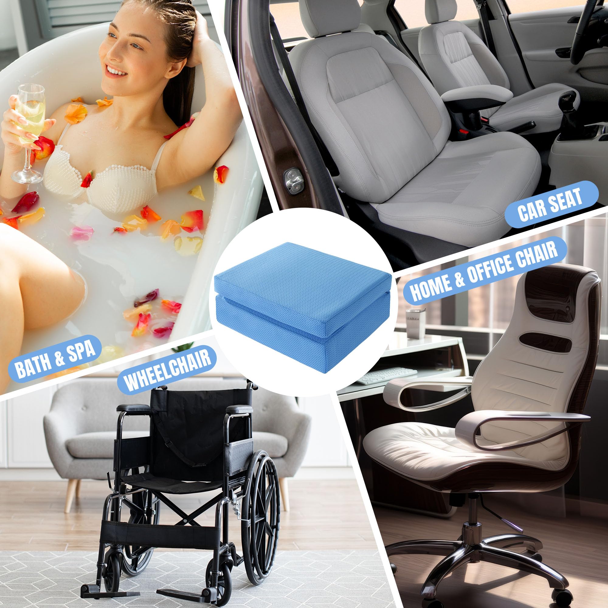MABOZOO Foldable Hot Tub Booster Seat with Back Support