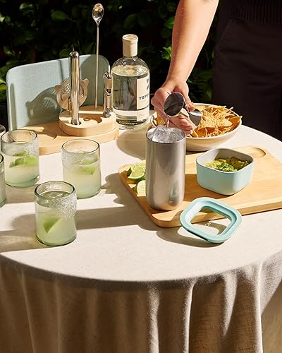 Miniatura 7 de Caraway Juego completo de barra de 9 piezas, coctelera, jigger, muddler, llave de vino, colador, cuchara de bar, organizador de almacenamiento,