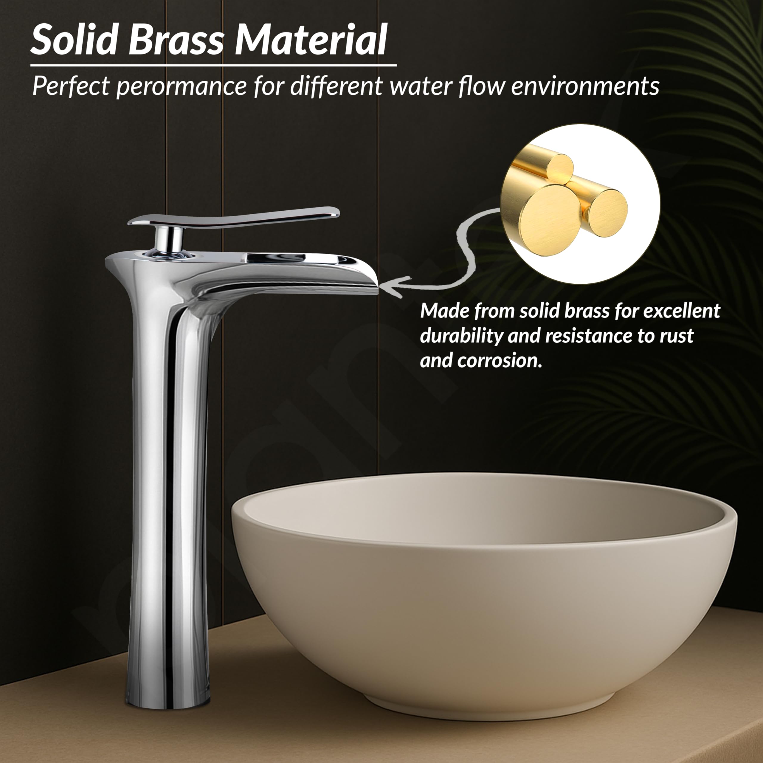 Plantex Brass Basin Mixer Tap - Chrome Finish -2