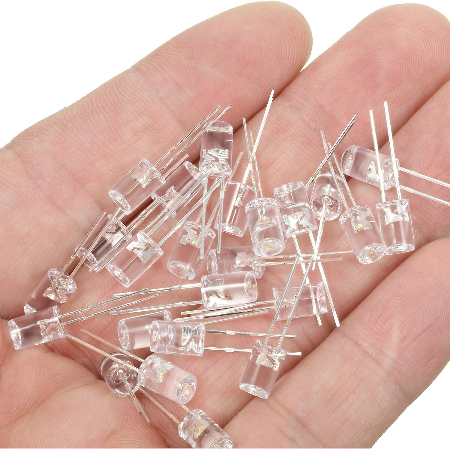 Mudder 120 Pcs Valentine LED 5mm String Light Replacement Bulb Energy Efficient Christmas LED Wire Light Set Connectable Home Decor Bulb for Holiday Festival Garden Christmas Wedding (Warm White)