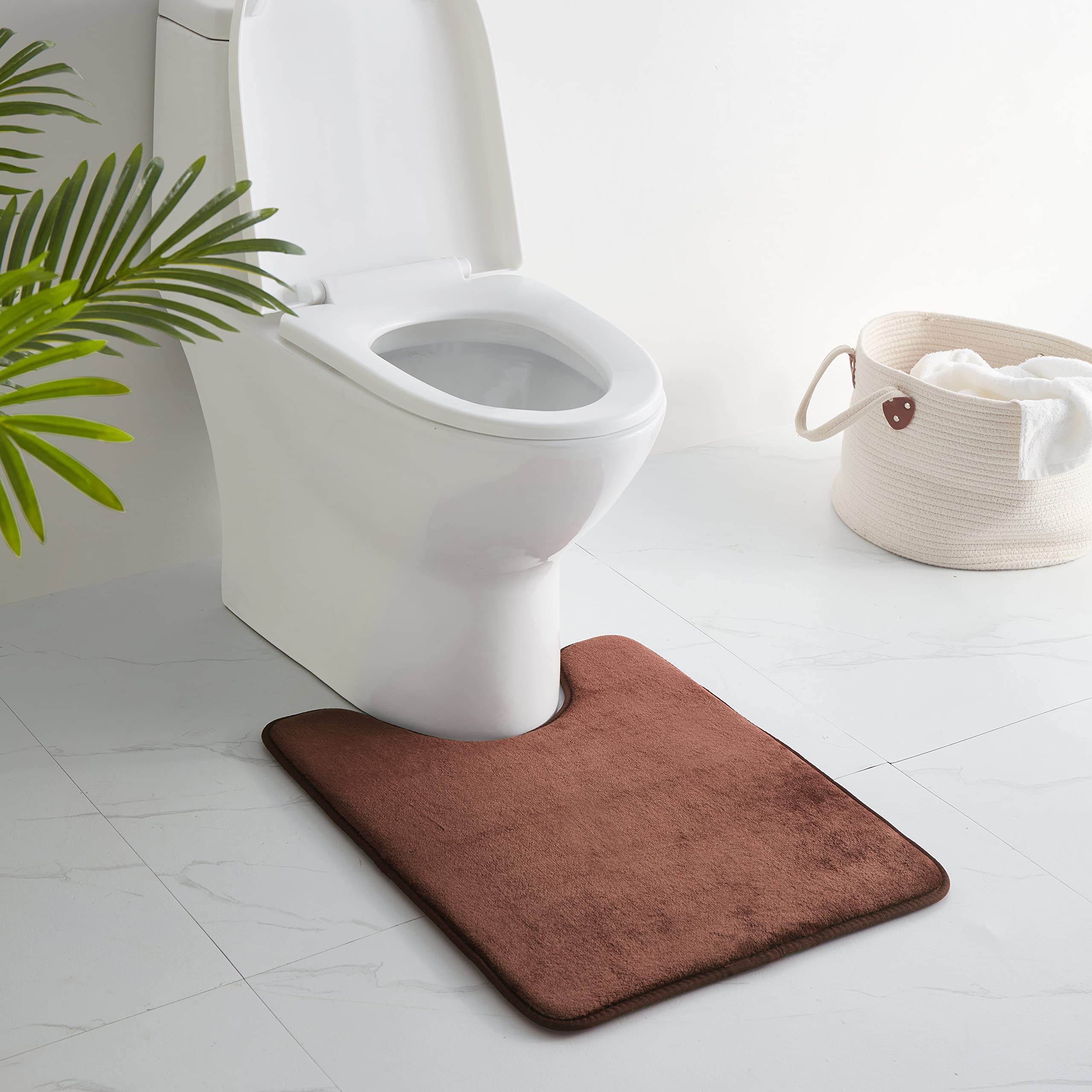 Sweet Home Collection Alfombra de baño de Espuma viscoelástica Antideslizante para baño o Ducha, Antideslizante, Extra Absorbente, Suave, Antideslizante, 50,8 x 60,9 cm, Color marrón