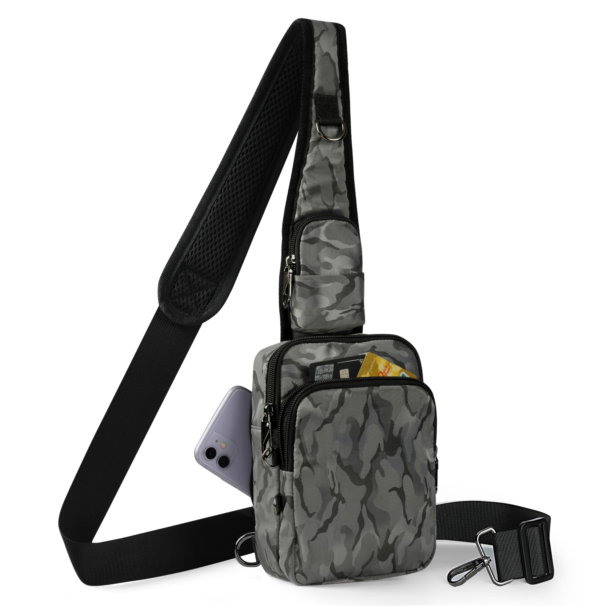 Borsa a tracolla anti furto, borsa a tracolla da uomo e da donna, impermeabile, piccola borsa a tracolla con chiusura lampo e blocco RFID