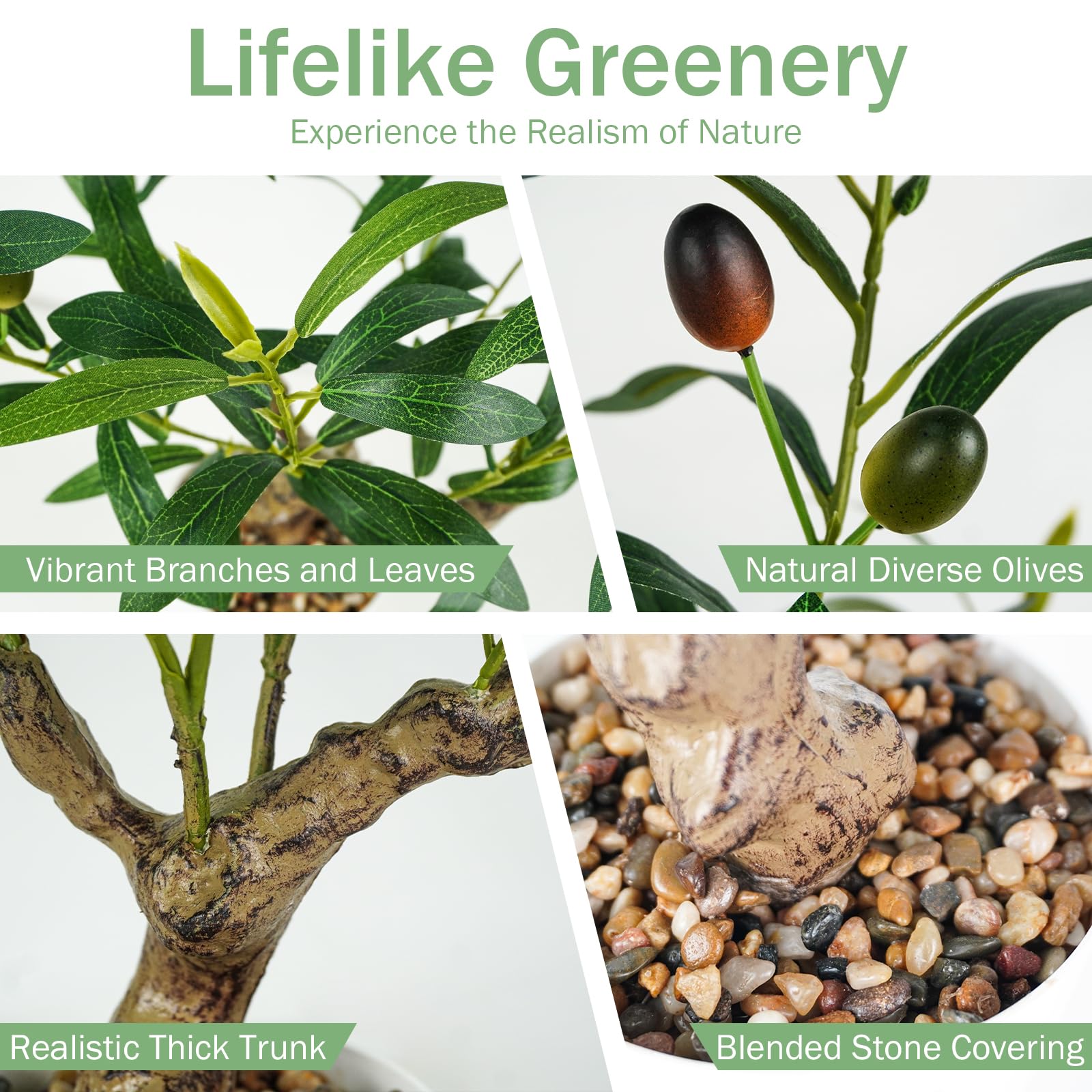 Caxchiling Fake Olive Plants 2FT, Artificial Small Olive Tree Indoor, Faux Potted Plants Decor for Tabletop, Desk, Shelf, Office, Kitchen, Living Room, Bedroom, Bathroom