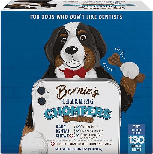 Miniatura 12 de Bernie's Charming Chompers - Masticables dentales diarios para perros de 50 a 100 libras. - 12 unidades - Limpia los dientes, refresca el aliento +
