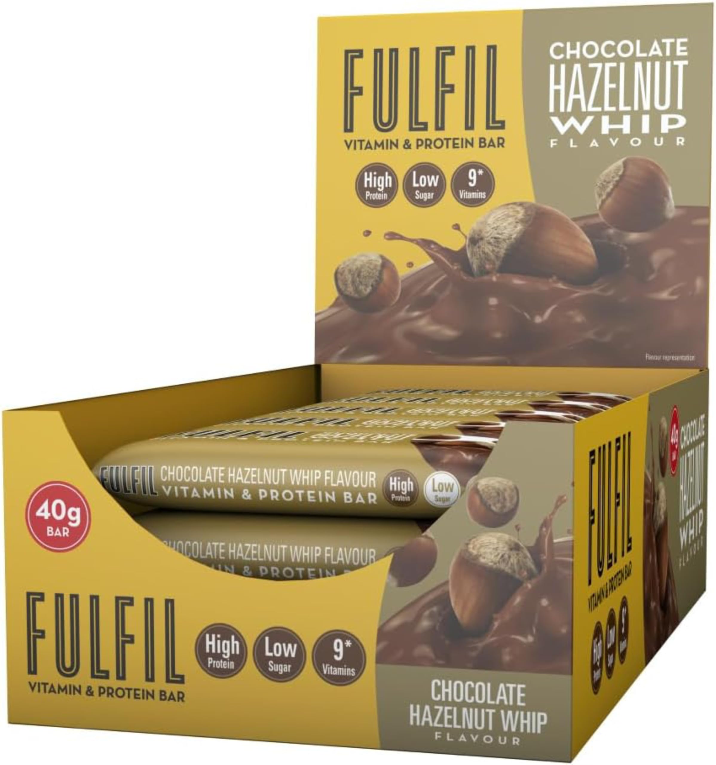 FULFIL Barre Protéinée Chocolat Noisettes 15x40g