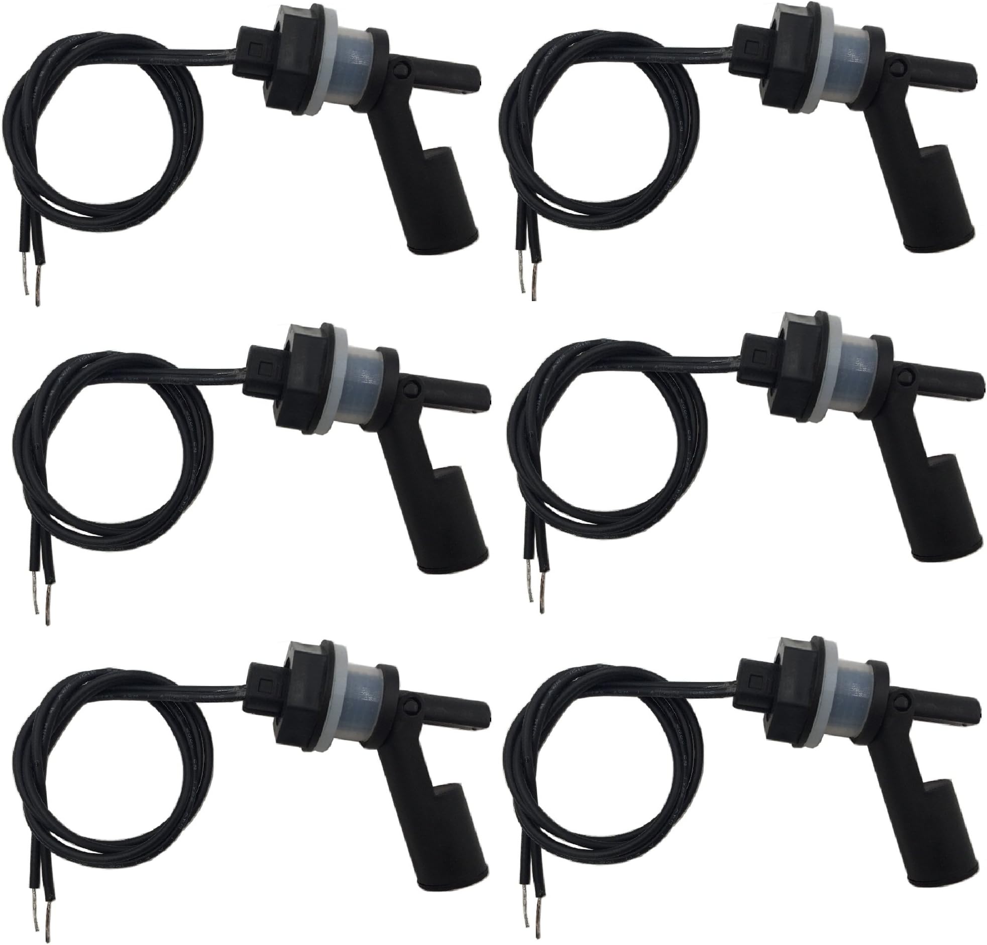 6 Pieces Black Water Level Sensor Aquarium Tank Side Mounted Horizontal Liquid Float Switch