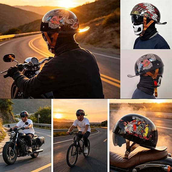 Retro Baseball Cap Half Shell Motorcycle Helmet