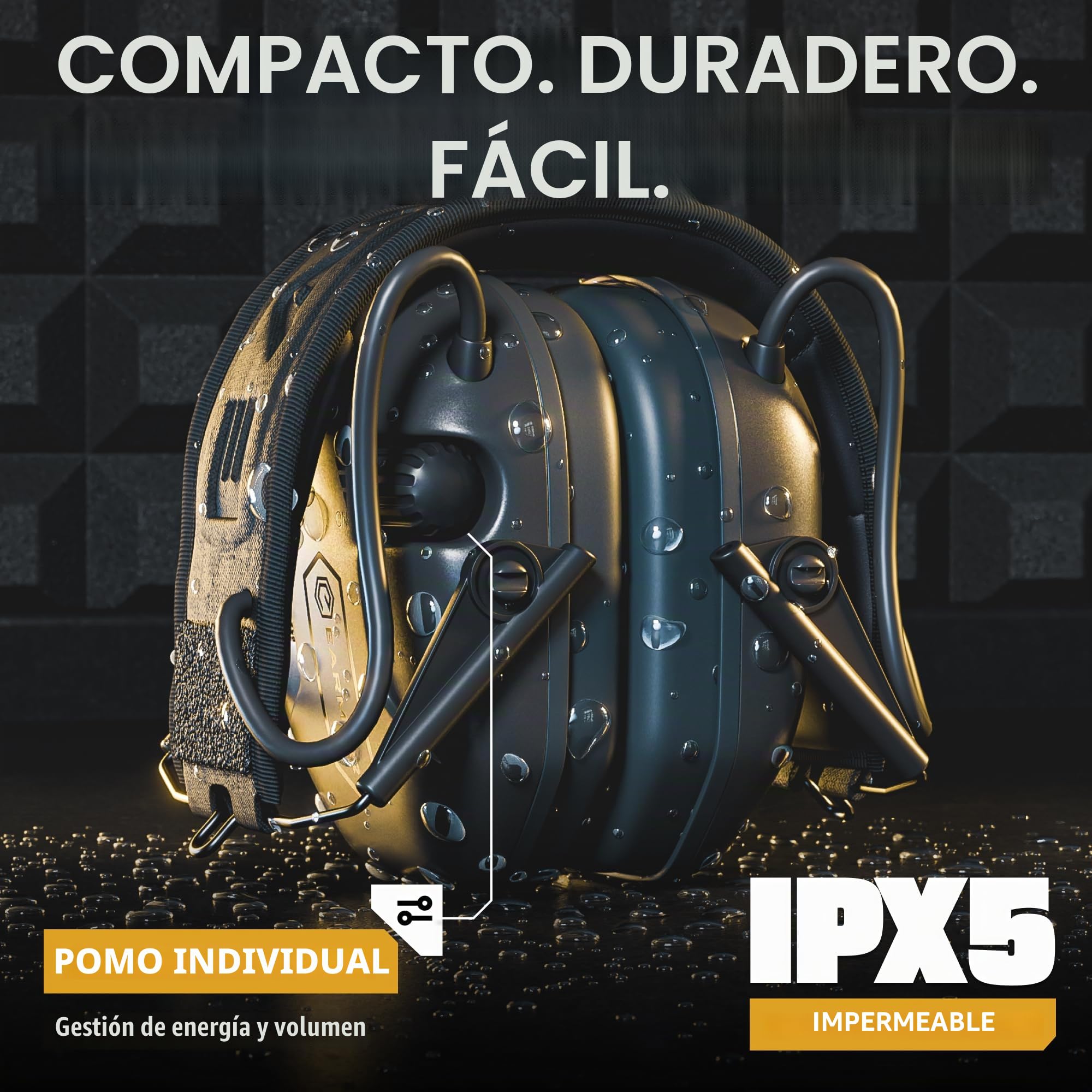 Earmor M300A Protección auditiva electrónica Disparos orejeras orejeras amortiguador de ruido para caza tiro valor aislante, SNR 29dB control dinámico de ruido