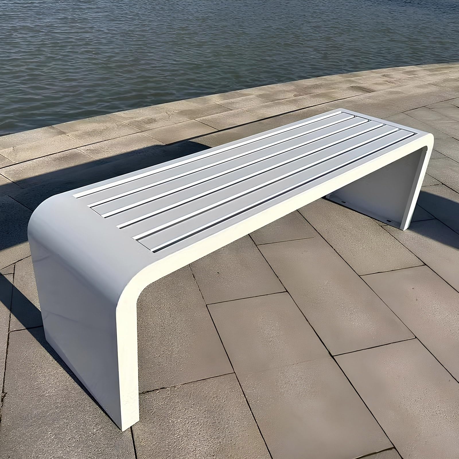 Genérico Banco de Exterior Resistente sin Respaldo: Asiento versátil para el Porche Delantero, Parque, Piscina o Patio Trasero jardín, Patio y Espacios al Aire Libre.