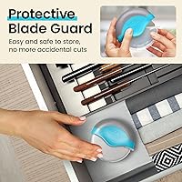 Vista 4 de Rueda para cortar pizza con protección para cuchilla Kitchy, rebanador súper afilado y fácil de limpiar, de acero inoxidable, Azul