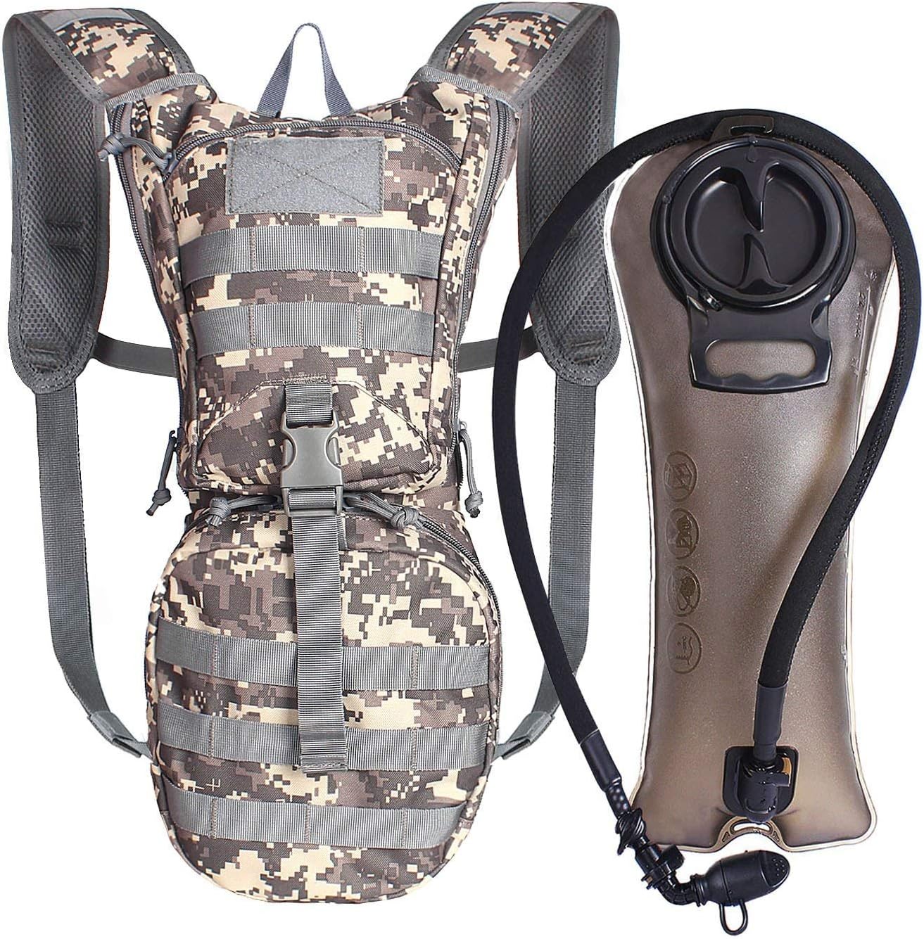 Unigear Tactical Hydration Pack Backpack 900D with 2.5L Bladder for Hiking, Biking, Running, Walking and Climbing (ACU)