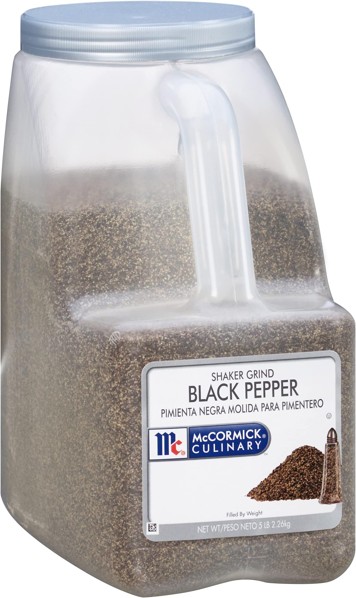 McCormick Culinary Shaker Grind Black Pepper, 5 lb - One 5 Pound Container of Bulk Black Pepper for Restaurant Use, Great on Salads, Meats, Vegetables and More