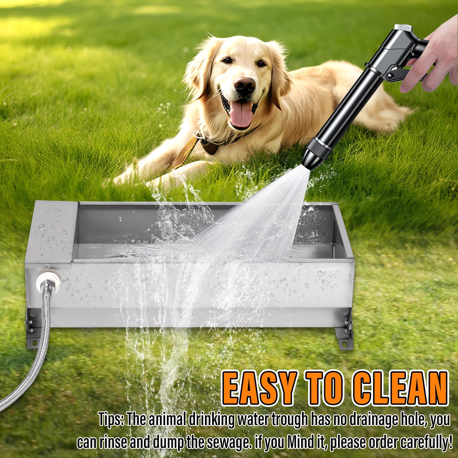 Bebedero automático portátil para ganado, bebedero automático de gran capacidad, cuenco automático de agua potable para animales, comedero de ganado para caballos, cabras, cerdos, perros,