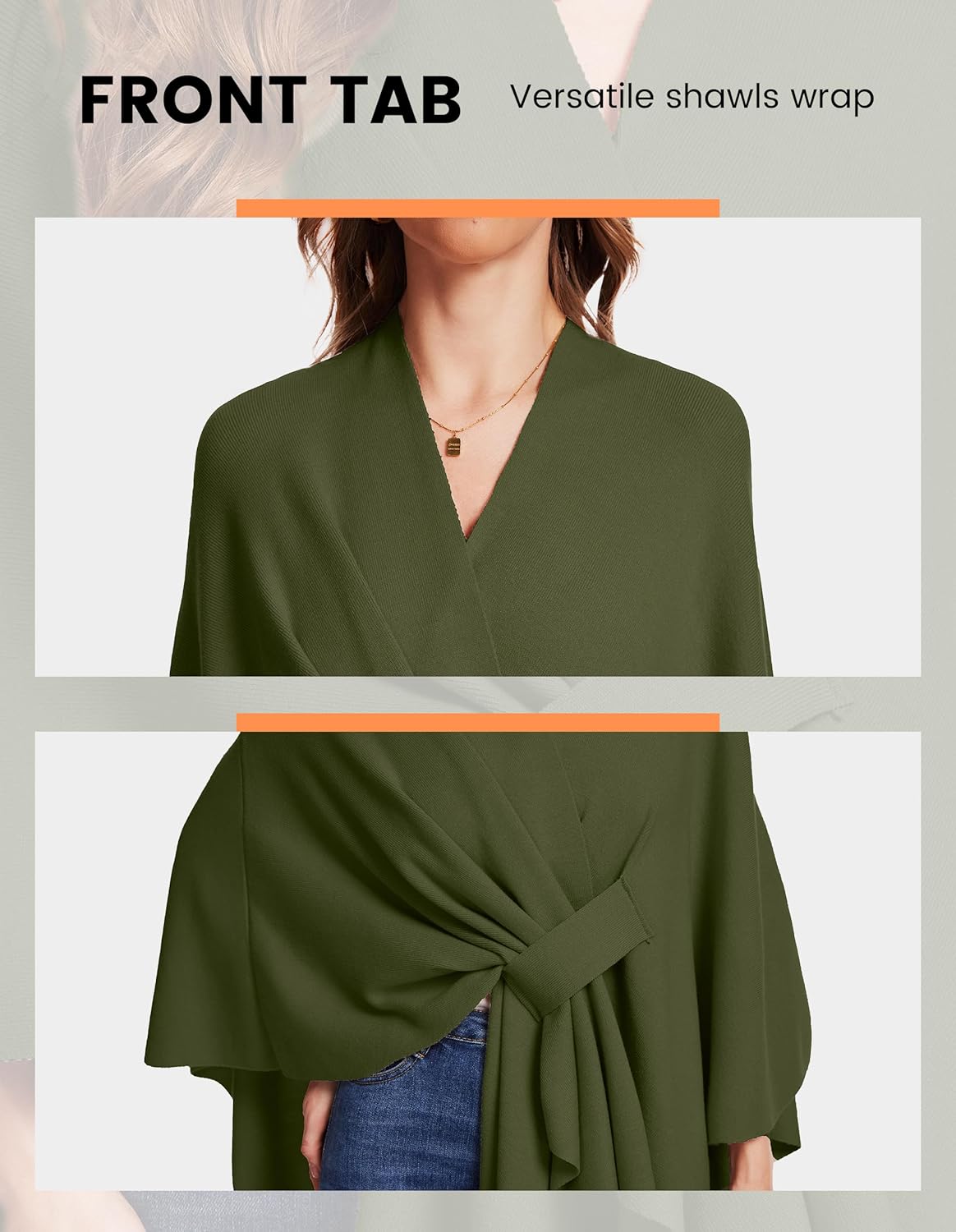Women's Elegant Shawl Wraps Soft Open Front Poncho Sweater for Spring Fall Winter - Image 6