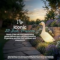 Vista 4 de Union Products - Estatua de césped y jardín de ganso salvaje, 23 pulgadas de alto, color blanco, arte iluminado para exteriores para patio, patio