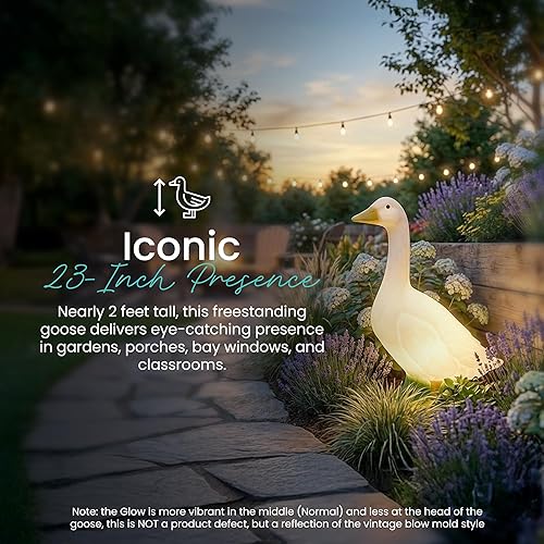 Miniatura 4 de Union Products - Estatua de césped y jardín de ganso salvaje, 23 pulgadas de alto, color blanco, arte iluminado para exteriores para patio, patio