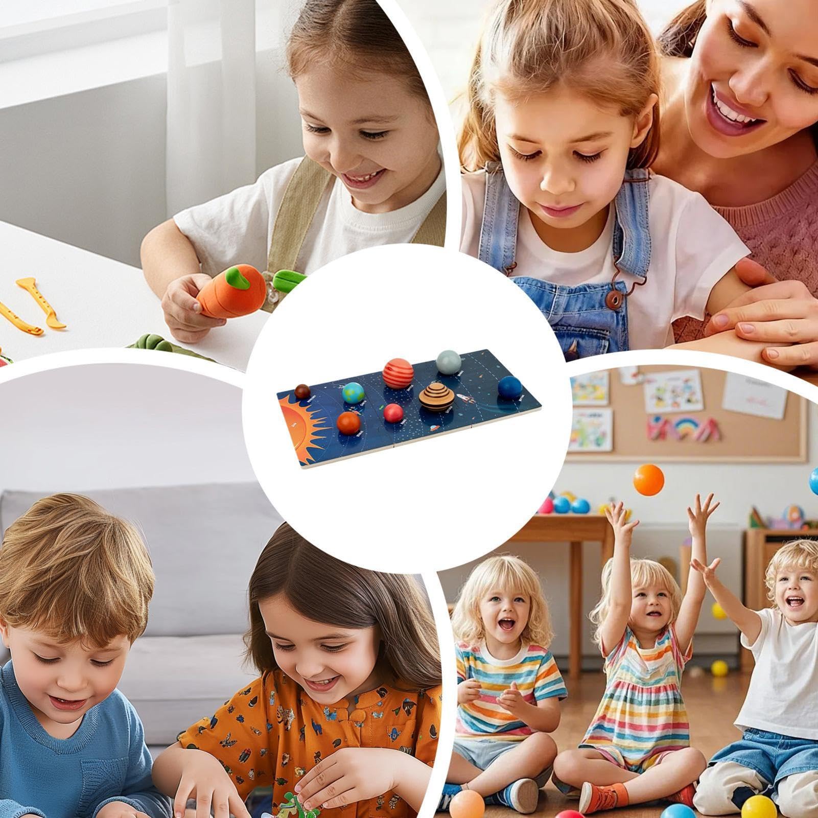 Giocattoli Puzzle Di Legno Del Solare Giocattolo Educativo Pianeti Spazio | Pannello Di Sviluppo Cognitivo Planetario Per Bambini e Bambine, Casa, Soggiorno, Scrivania, Asilo, Pavimento, Viaggio