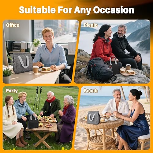 Miniatura 6 de Lonchera térmica de alta calidad, a prueba de fugas e impermeable, de gran capacidad, duradera, mantiene la comida caliente o fría para la familia,