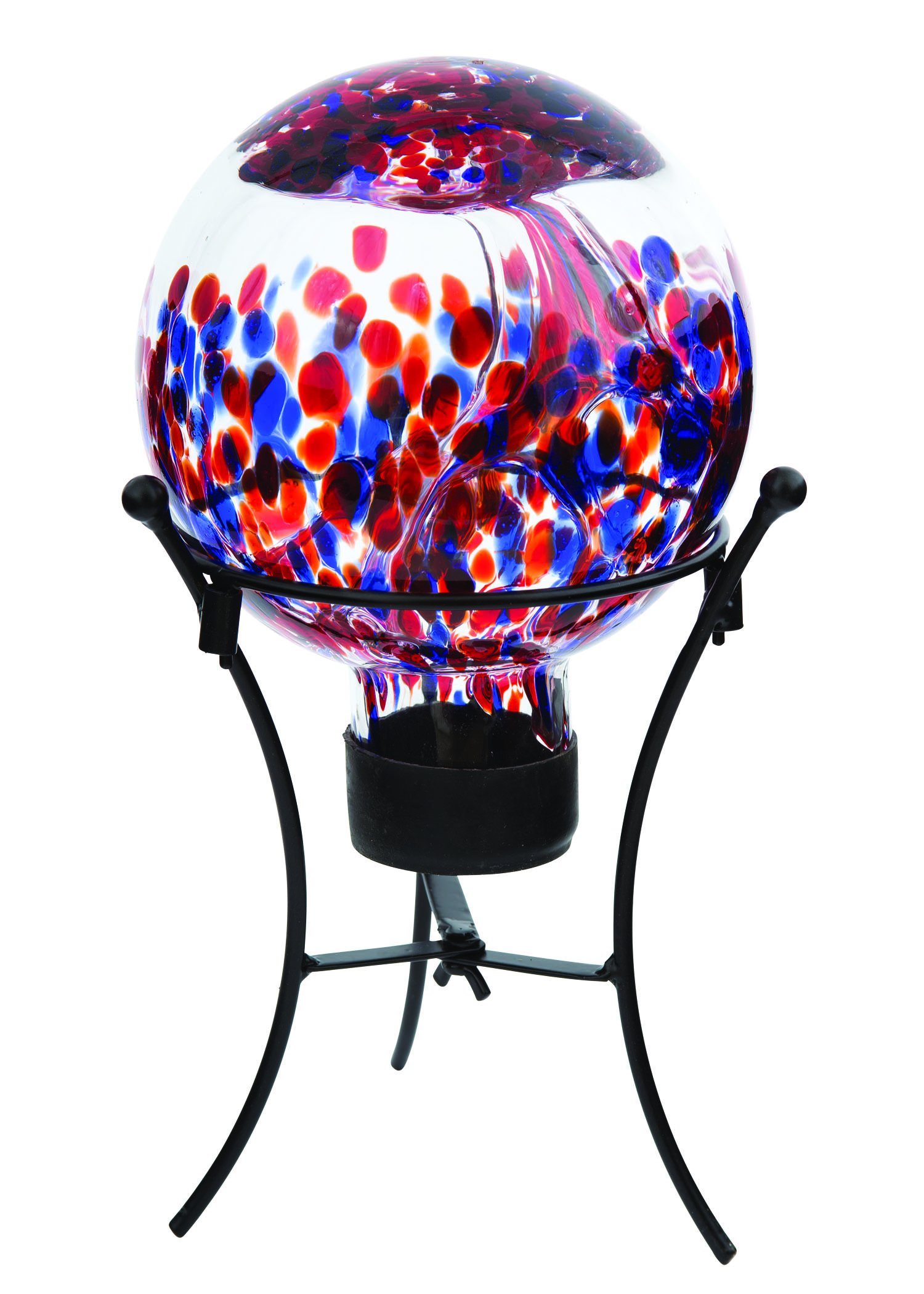 GD137333 Gazing Ball Tree Design with Metal Stand, 6", Blue