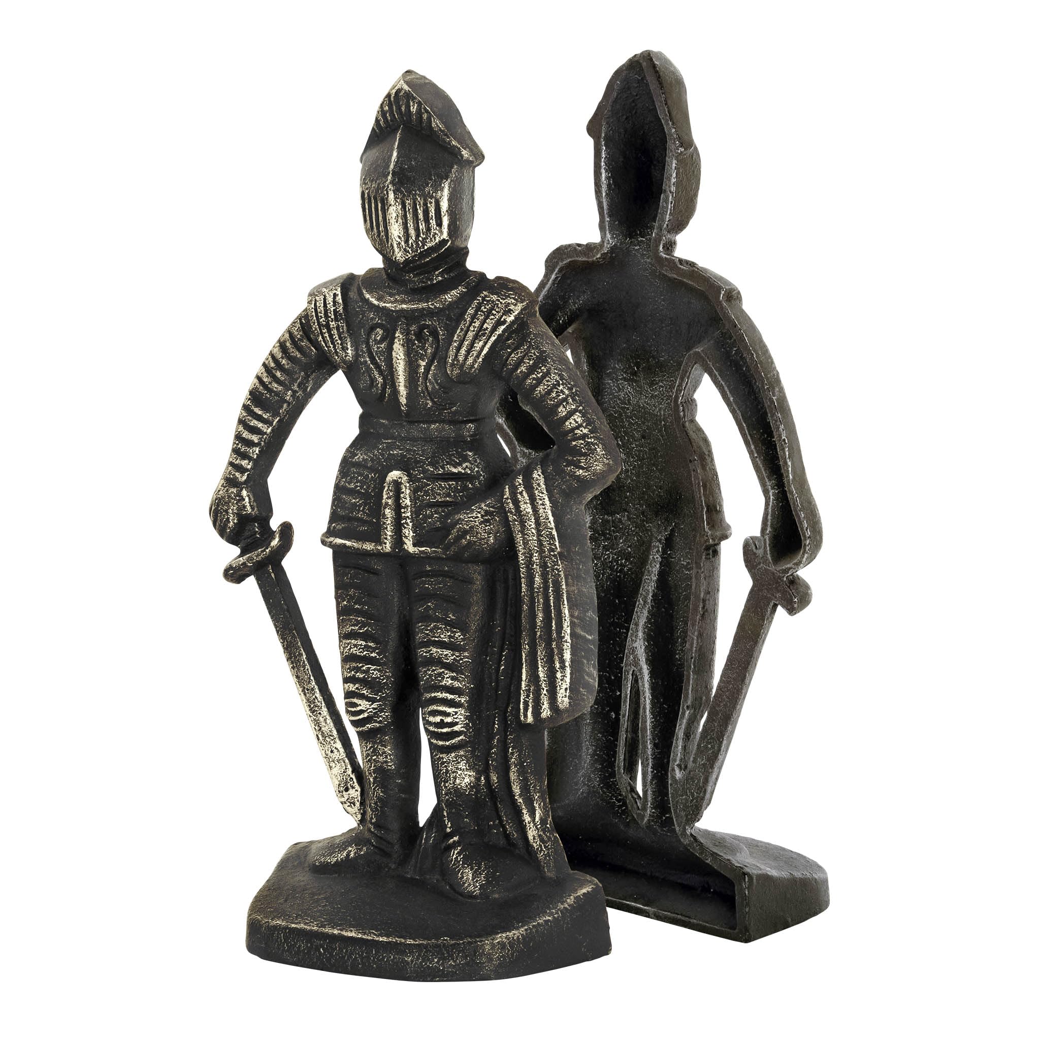 Design Toscano SP14917 Ortaçağ Şövalyesi Demir Kitaplıklar, bronz