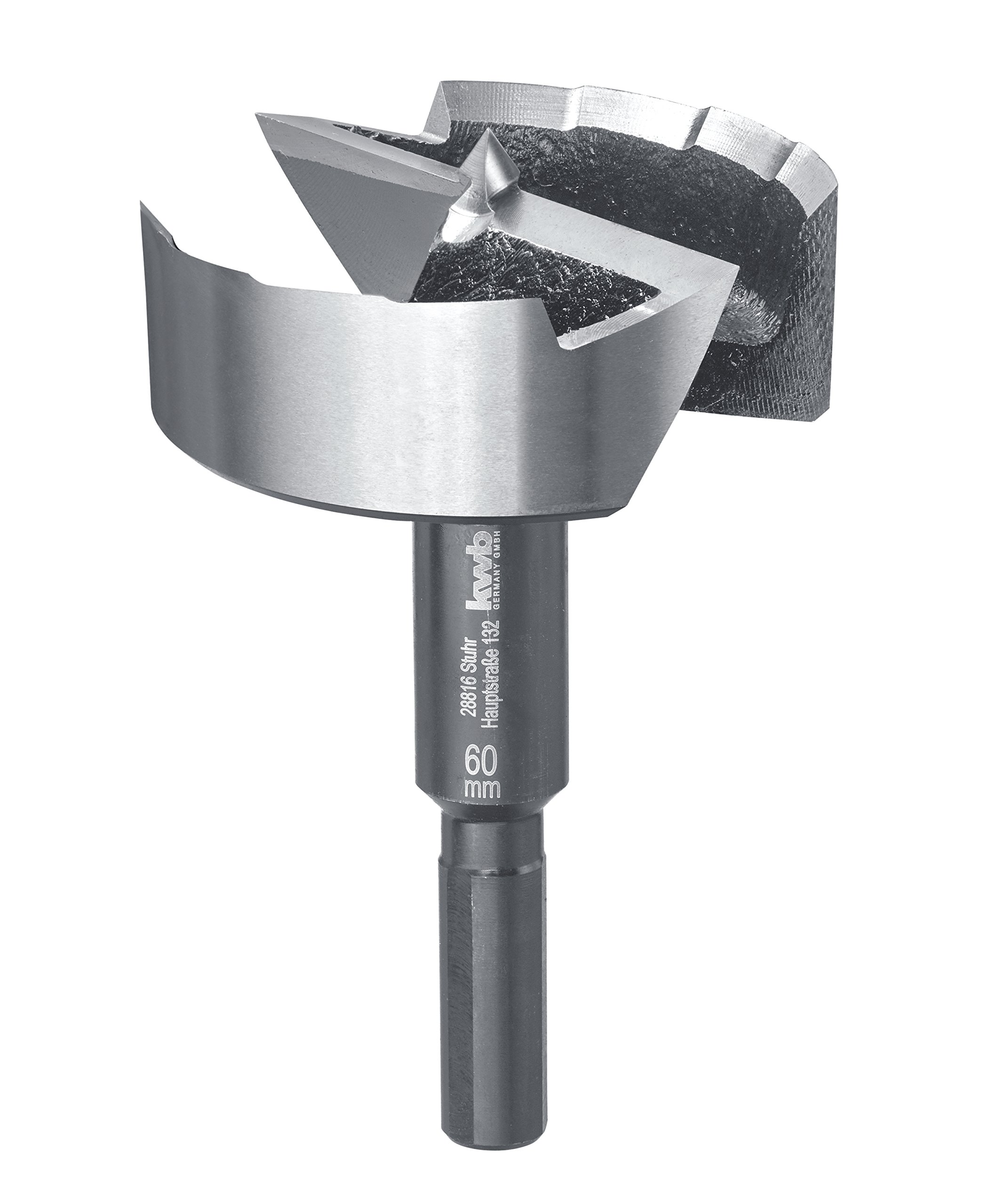 kwb SPEED Punta Forstner ø 60 mm in acciaio speciale temprato e rinvenuto con bordo dentellato preciso, punta centrale, taglienti affilati e temprati in modo ottimale e superficie lucidata