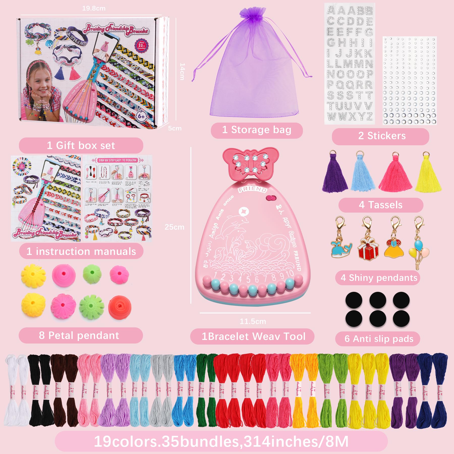 LURNODY Kit Braccialetti Per Ragazze,Kit Braccialetti Fai Da Te