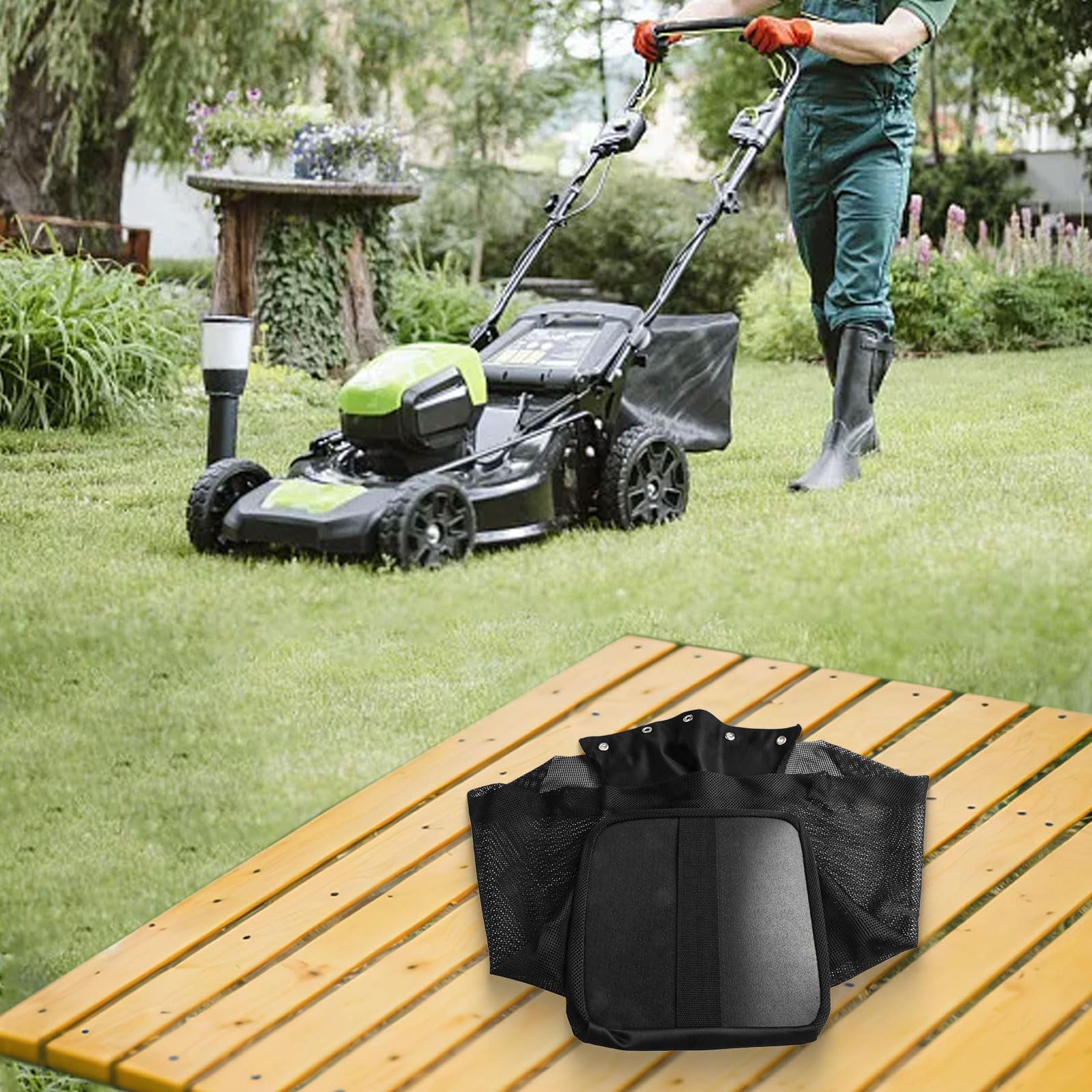 Bolsa de recogida de hierba, bolsa de contenedor para tractor de césped compatible con cortacésped