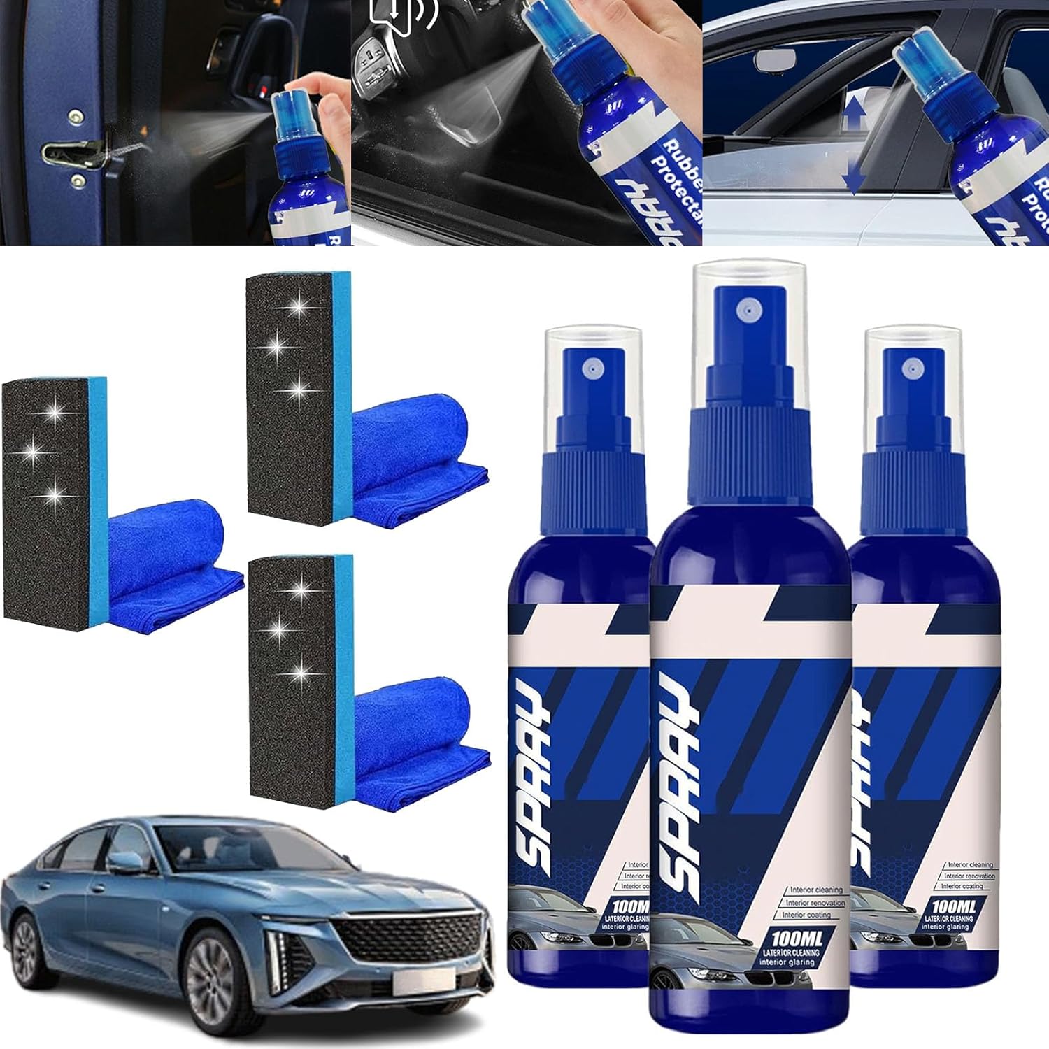 Car Rubber Seal Protectant, Windowtrack Lubricant, Protects&Conditions Seals on Doors, Windows, Hoods, Trunks, Rejuvenates Color & Flexibility of Old&Dry Seals, Weatherproofing&UV Protection (5Pcs)