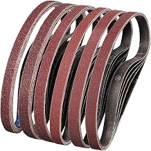 36 Pack 1/2X18 Inch Sanding Belts 40/60/80/120/180/240 Grit | Premium Aluminum Oxide,Heavy Duty Long-Lasting Belt Sander Belt,Mini Belt Sander Paper for Wood Metal Paint Sanding