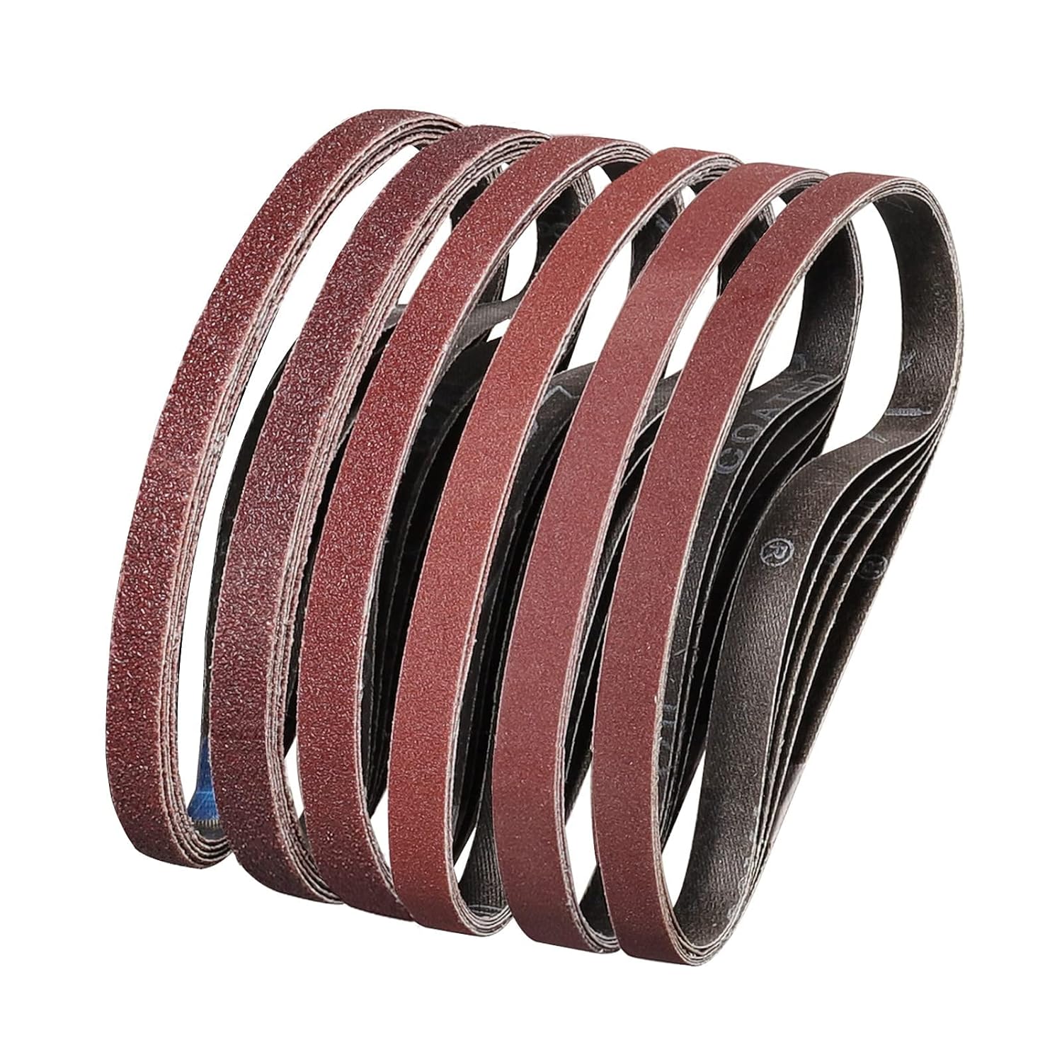 36 Pack Sanding Belts 1/2X18 Inches(13X457mm)- 6 Each of 40/60/80/120/180/240 Grits Aluminum Oxide Sanding Belt, Best Suitable for Wood Sanding and Levelling