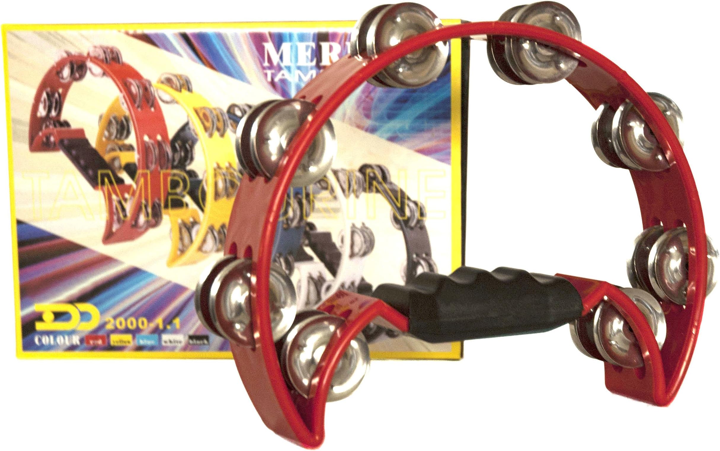 D&DYMC Pro Half Moon Tambourine - Double Row Cutaway 16 Sets of Jin