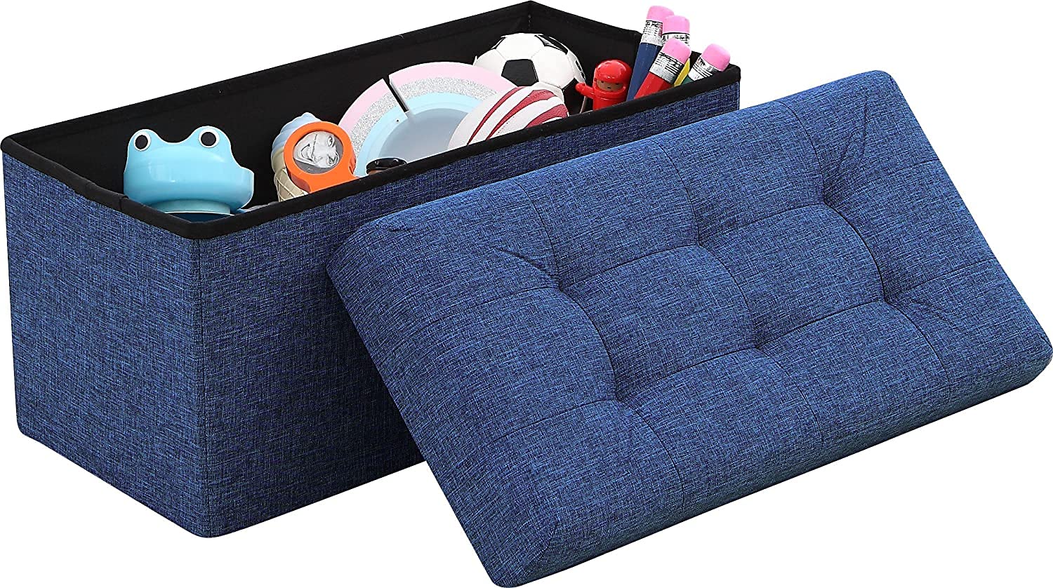 See full amazon price history chart for SKYFUN (LABEL) Folding Storage Ottoman, Long Sofa Bench, Fabric Linen Footrest Stool for Makeup Cosmetic Laundry, Toys Storage Organizer Bin Box with Lidded Cover (X-Large, Dark Blue) SKYFUN (LABEL) Folding Storage Ottoman, Long Sofa Bench, Fabric Linen Footrest Stool for Makeup Cosmetic Laundry, Toys Storage Organizer Bin Box with Lidded Cover (X-Large, Dark Blue) (B0C2897N9T) Amazon Price History, Amazon Price Tracker