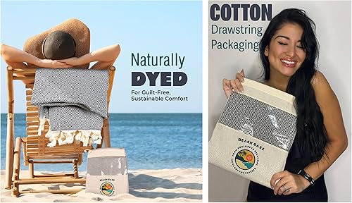 Miniatura 5 de Toalla turca de playa turca de gran tamaño, 39 x 72 pulgadas, toalla turca de algodón para baño, playa, piscina, tapete de picnic, yoga, manta,