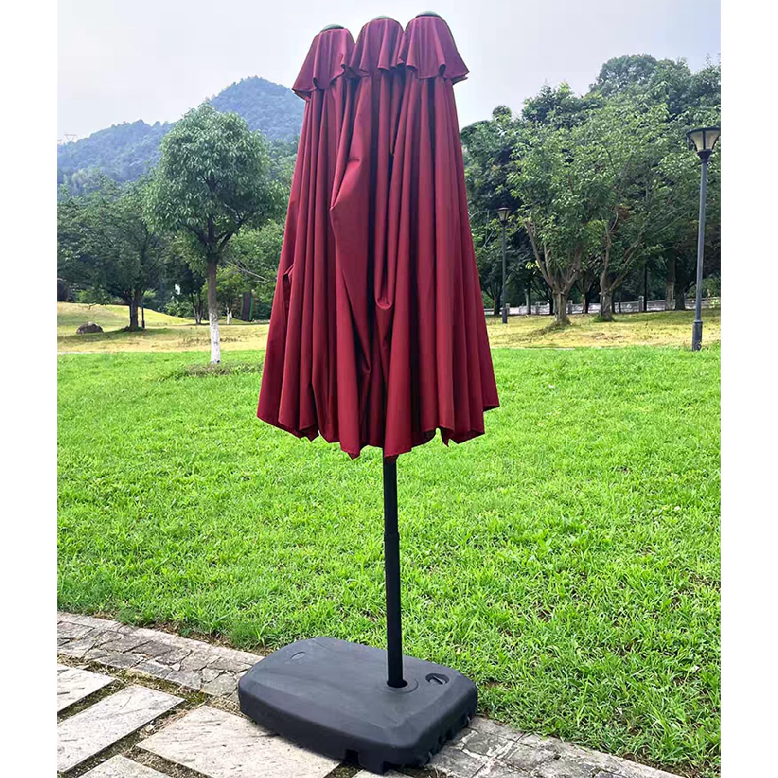 Parasol ogrodowy bardzo duży parasol tarasowy trzygłowy parasol tarasowy na zewnątrz parasol na patio żelazny stojak na parasol, parasol na stół na zewnątrz, parasol plażowy