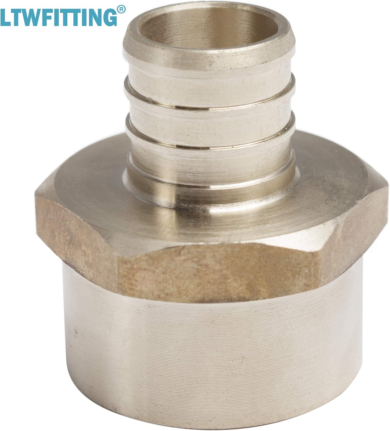 LTWFITTING No Lead Brass PEX Adapter Fitting 3/4-Inch PEX x 3/4-Inch Female NPT Crimp Adaptor (Pack of 5)