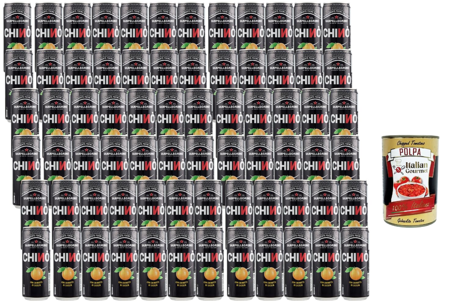 Italian Gourmet Bundle 72x Chinotto 33cl – Italienisches Kult Erfrischungsgetränk mit Chinotti aus Sizilien – Mediterrane Italienische Limonade & Softdrink Vorratspackung für Familie, Gastronomie