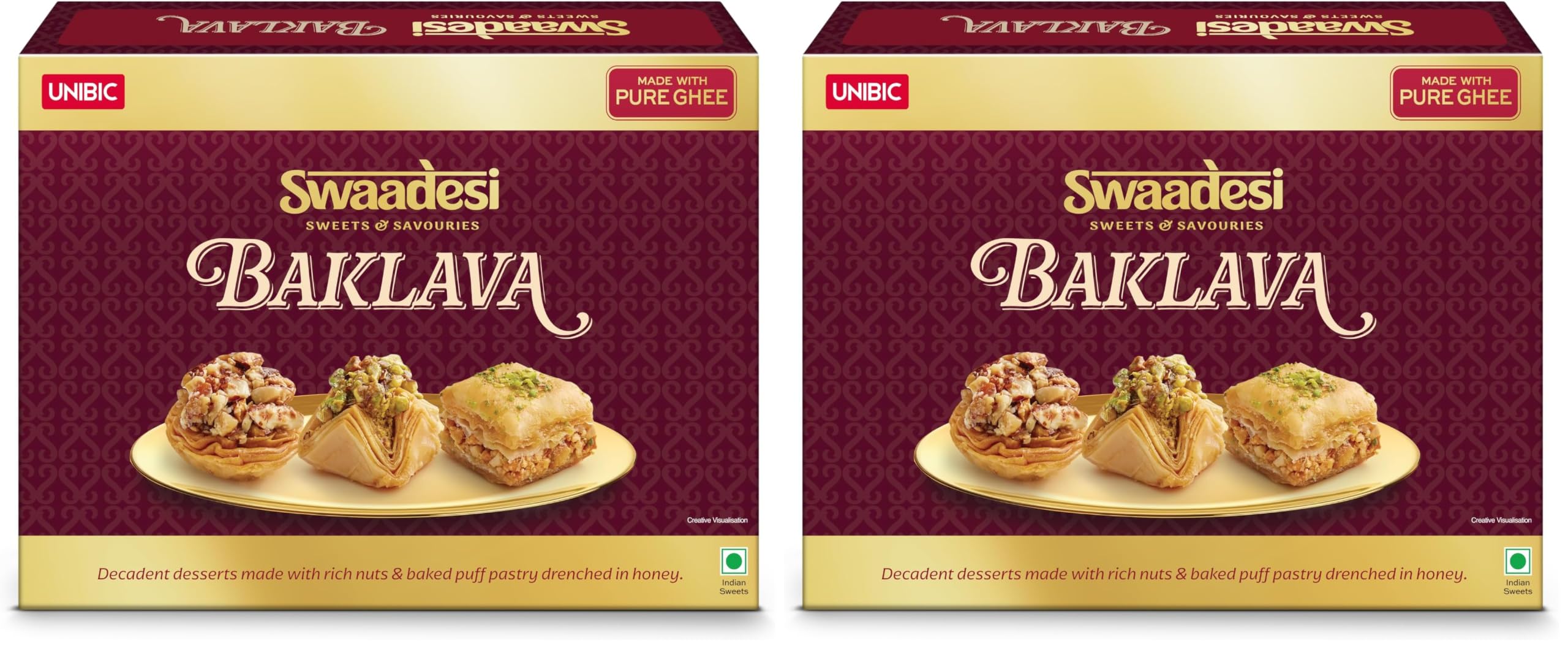 Unibic Swaadesi Assorted Baklava Box | 200 gm| Gift Box (Pack of 2)-picture-12
