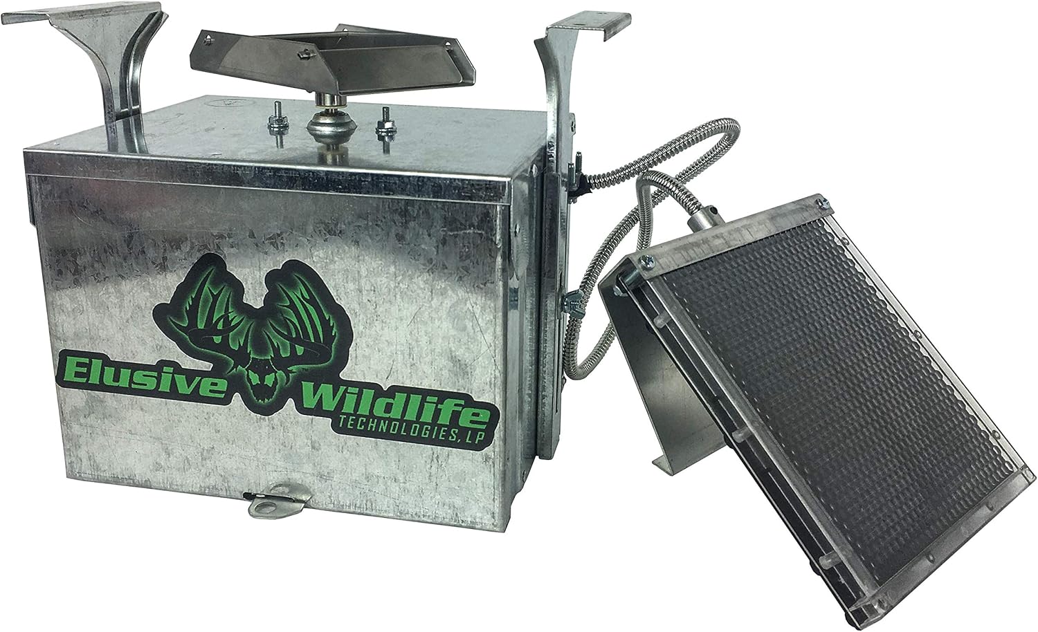 Elusive Wildlife Premium 12 Volt Feeder Control Box with The Timer and Cabled Solar Panel