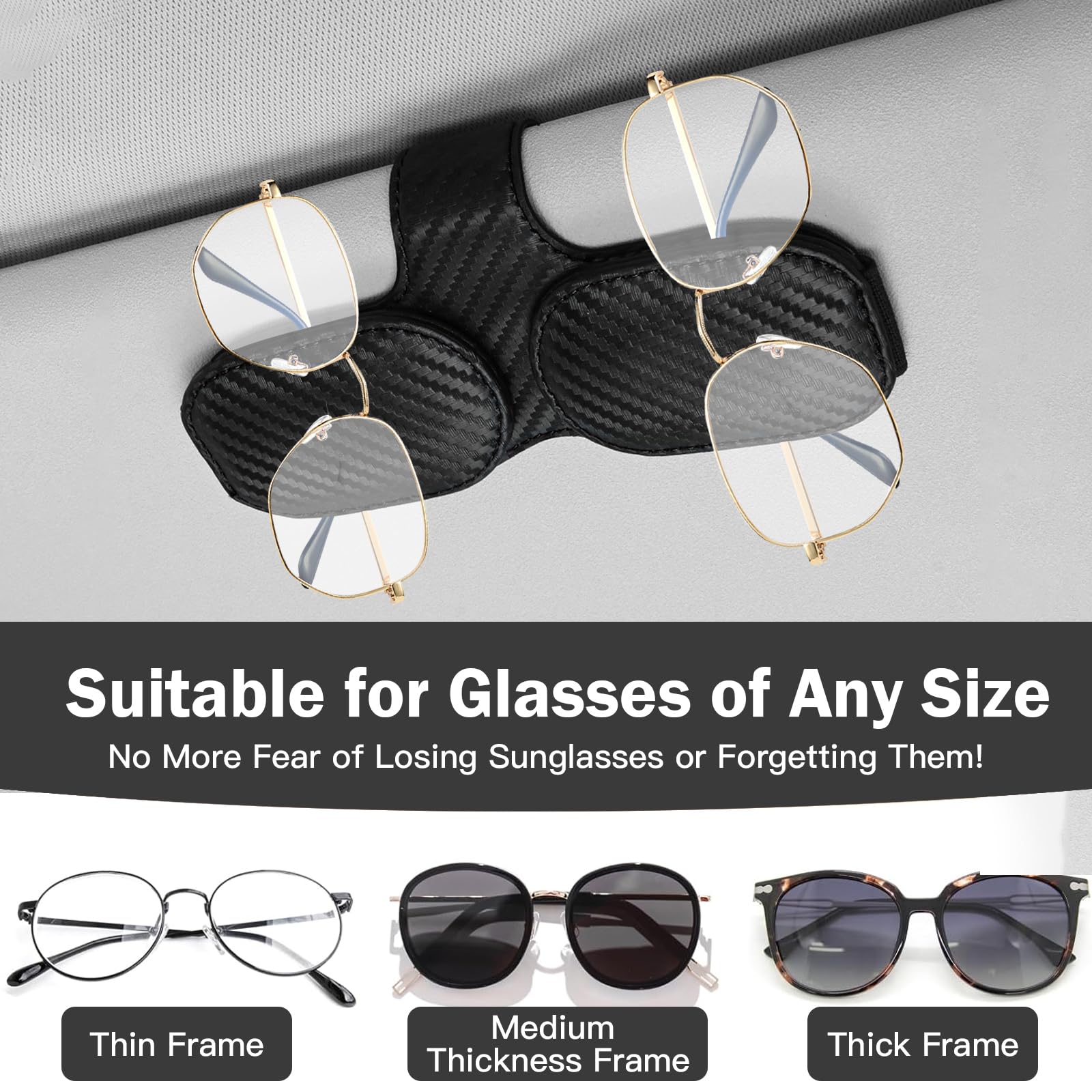 2x Brillenhalter Auto Sonnenblende - Magnetisch Leder