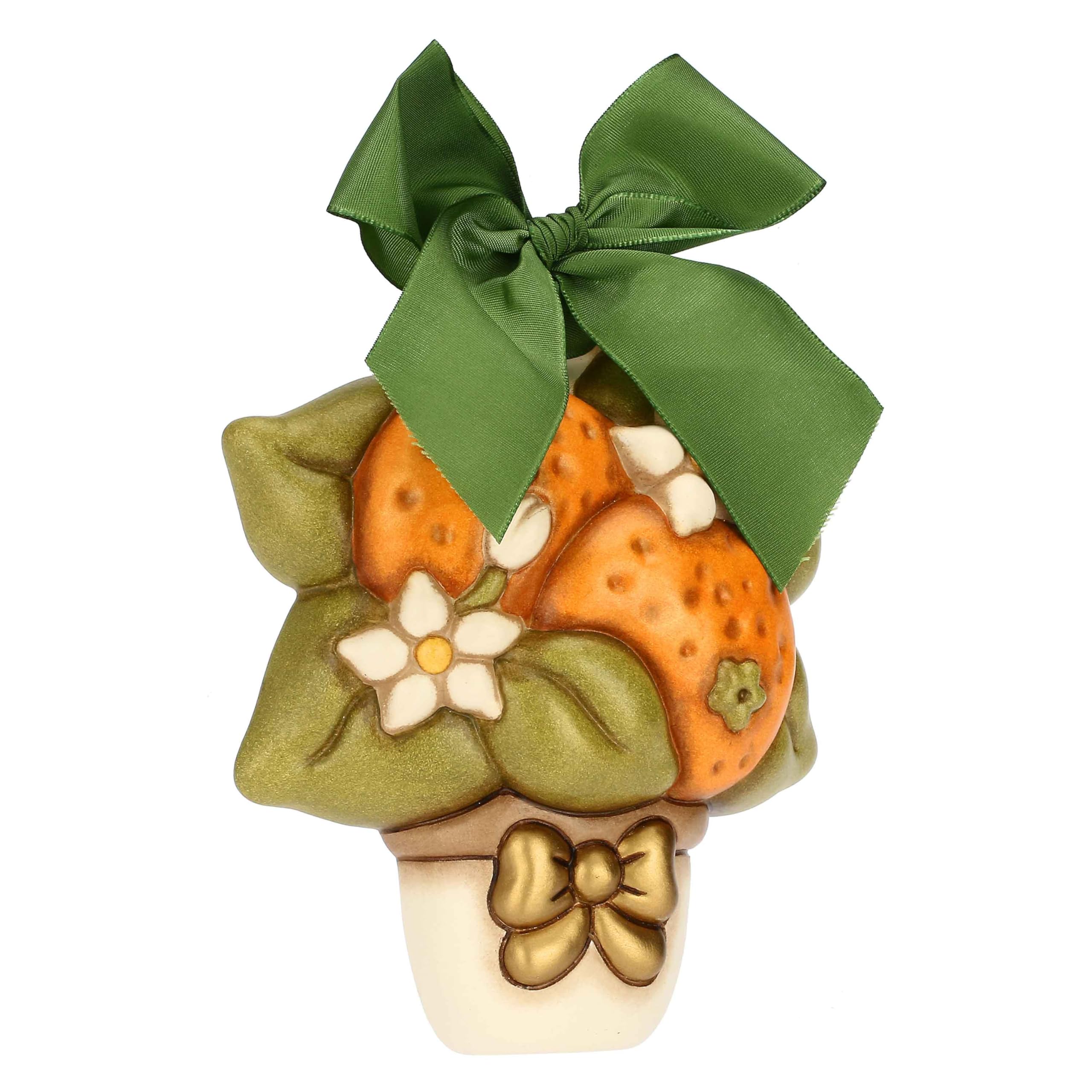 THUN, Formella con Arance in Ceramica Decorata a Mano, Versione Media, Idea Regalo, 13 x 15 x 4 cm