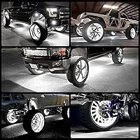 Vista 8 de Luces de Ríncon de 15.5 Pulgadas Blanco Frío, Luz de Rueda para Coches, Luces de Rueda Blancas Puras, 6500k Blanco Frío, Impermeable IP68, Control