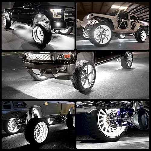 Miniatura 6 de Luces de rueda de doble fila de 17 pulgadas, modos de luz de persecución, control remoto, impermeabilidad IP67, luces de borde blanco frío de 6500 K